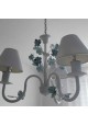 Lustre com flores de metal 3 lampadas