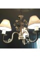 Lustre com flores de metal 3 lampadas