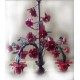 Lustre em ferro floral bocal para baixo